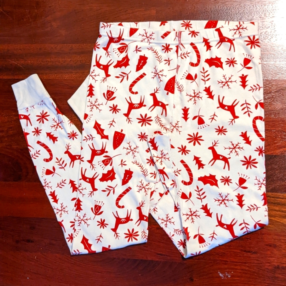 Hanna Andersson Scandi Cane women's long John pajama bottoms L